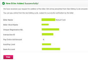 Axis Bank - Add Biller for Mutual Fund SIP