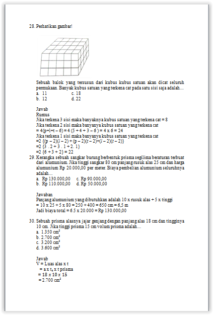 Pembahasan UNKP Matematika SMP 2017