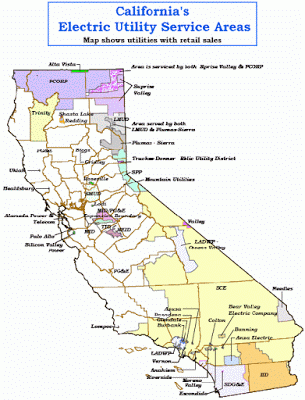 California Electric Utilities Map