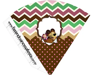 Masha and the Bear Party Free Printable Cones.