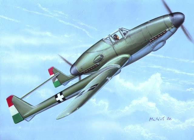 Hungarian RMI-8 X/V in flight artistic representation