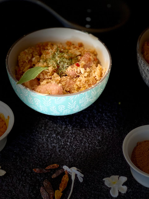 Falso cous cous de coliflor y longaniza