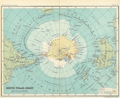 map of antarctica. The map, centred on the South