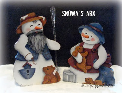 Snowa's Ark, Acrylic painting on wood, Noah's Ark, Winter painting projects, Cindy Rippe