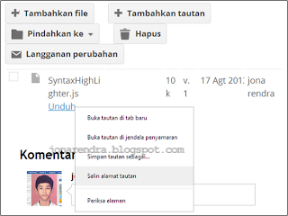 Upload file di Google Site jonarendra