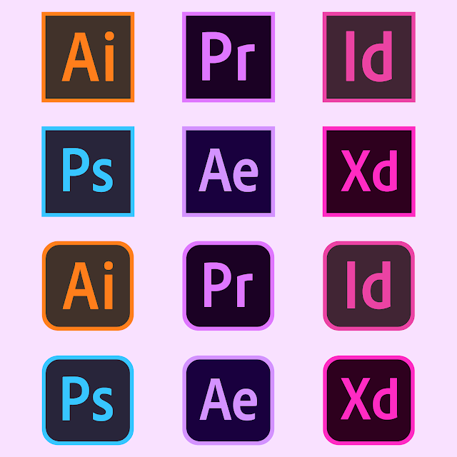 تحميل شعارات برامج أدوبي فيكتور مجانا Adobe تنزيل شعارات برامج ادوبي download Logos software Adobe Vector svg eps png psd ai