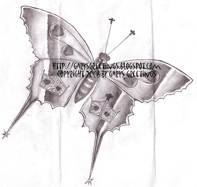 Gary drew this butterfly as the first draft of a tattoo design for his Gary drew this butterfly as the first draft of a tattoo design for his