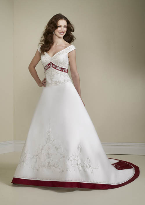 white and red wedding dresses 