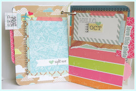 SRM Stickers Blog - 2016 Planner/Date Book by Shannon - #2016 #planner #minialbum #stickers #stickerstitches #calendarmonths #doilies #twine #punchedpieces