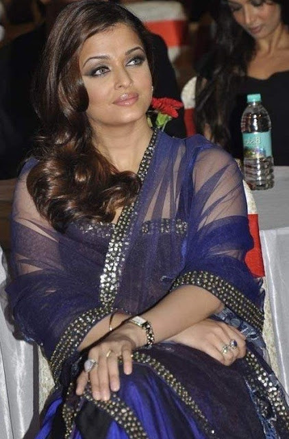 Aishwarya Rai Hot Transparent Saree Stills