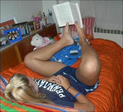Read book with feet