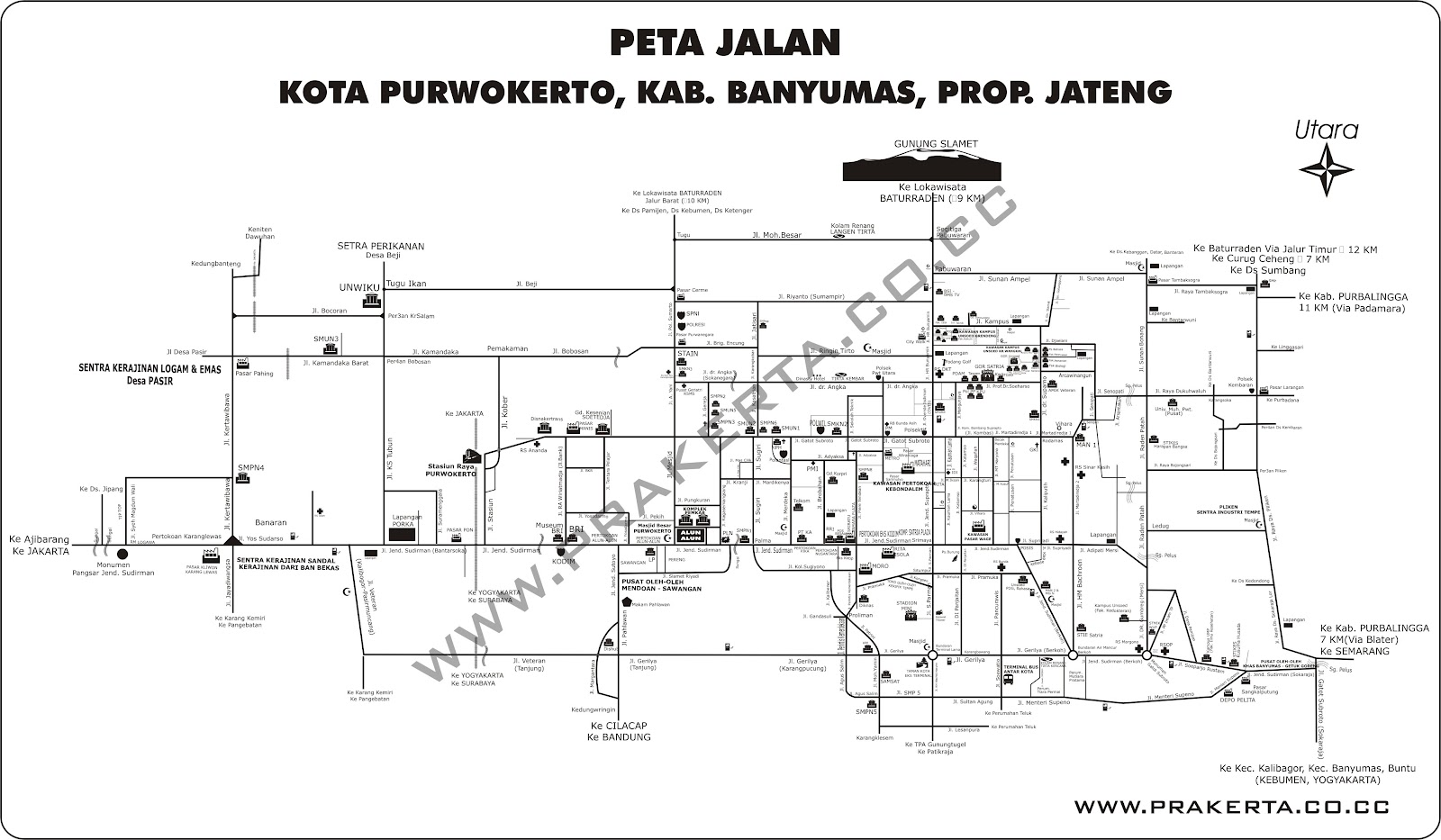 Peta Jalan Purwokerto