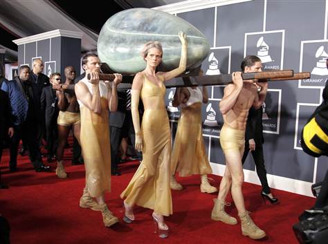 lady gaga egg costume. lady gaga egg dress grammys