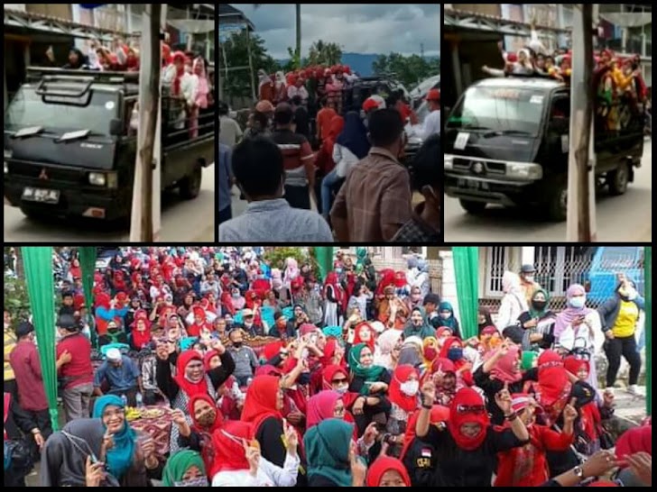 Viral di medsos!  Ahmadi-Antos Diduga "Angkut" Massa Dari Luar Saat Kampanye Agar Kelihatan Ramai