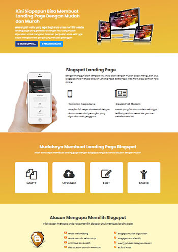 landing page blogspot