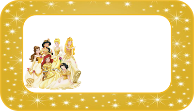 Disney Princess in Gold  Free Printables Labels.