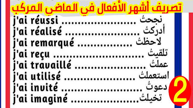 تعلم وحفظ أشهر الأفعال في الماضي المركب بالفرنسية الجزء 2 - تعلم La Conjugaison للمبتدئين Partie 2