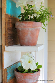 5 projects in one week project 2 reclaimed wood plant shelf http://bec4-beyondthepicketfence.blogspot.com/2014/05/5-projects-in-week-project-2-reclaimed.html