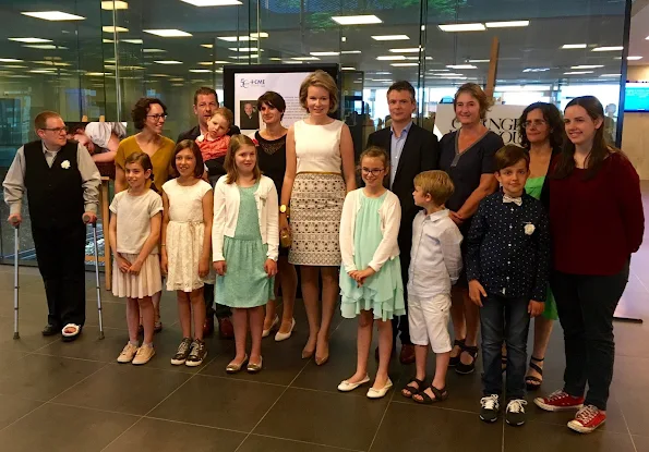 Queen Mathilde wore Natan Dress, Tikli Jewlery, Earrings, Dries Van Noten Summer 2016