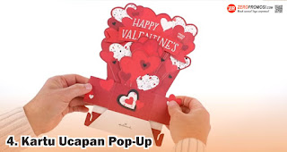 Kartu Ucapan Pop-Up merupakan salah satu inspirasi kartu valentine yang cocok untuk pemanis hadiah