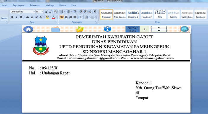 Aplikasi Cetak Kop Amplop Surat Sekolah Otomatis