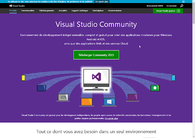 Visual Studio Community 2015 en téléchargement