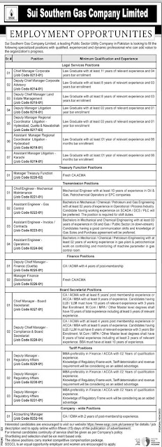 Latest SSGC Jobs 2023 - Sui Southern Gas Company Limited