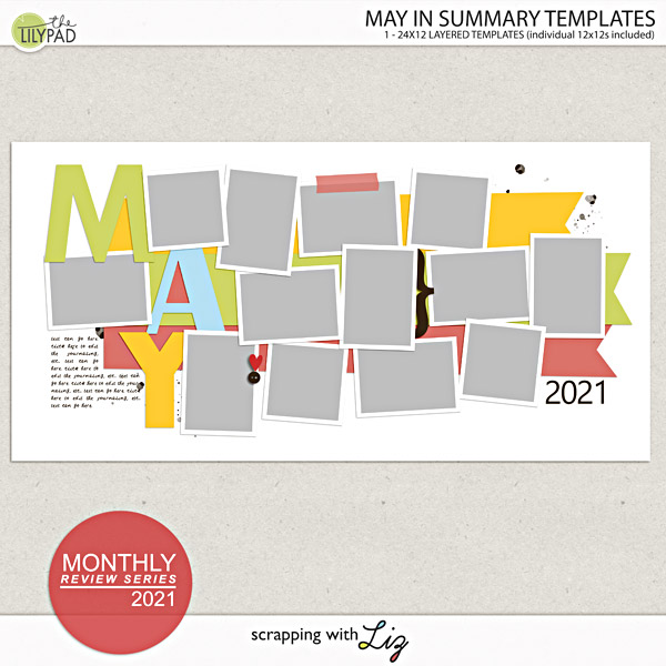 May in Summary Digital Scrapbook Templates by Scrapping with Liz