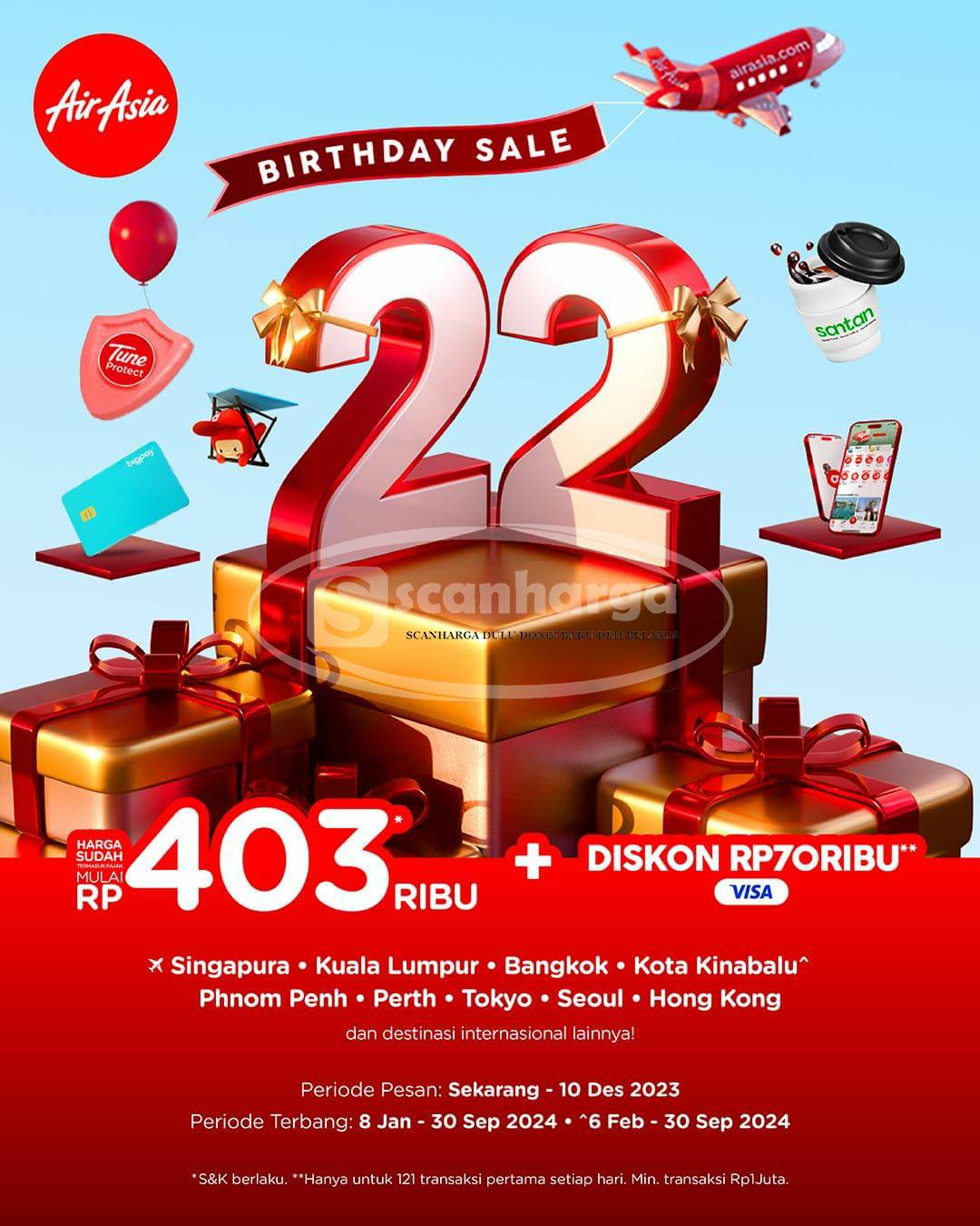 PROMO AIR ASIA 22ND BIRTHDAY SALE