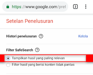 Cara Menonaktifkan SafeSearch Google Pada Browser Chrome di HP Android Dengan Mudah