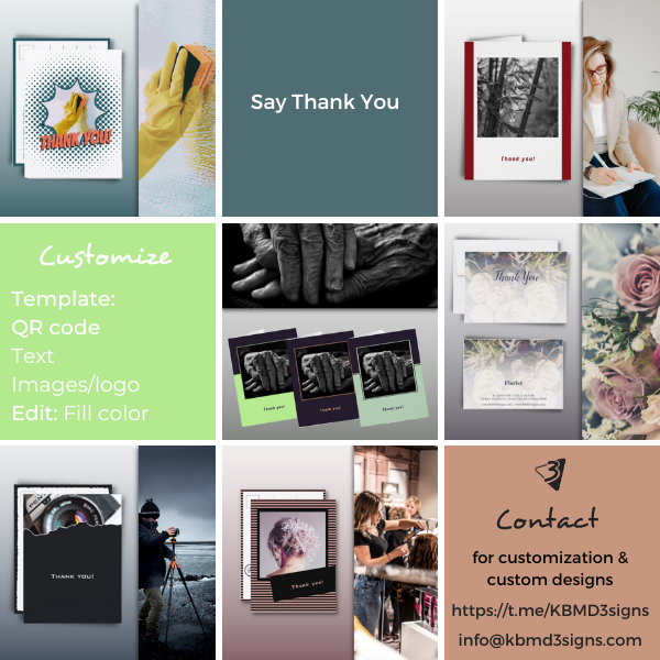 Small Business Custom Thank You Cards For Various Professional Services