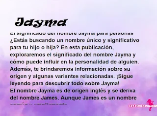 significado del nombre Jayma