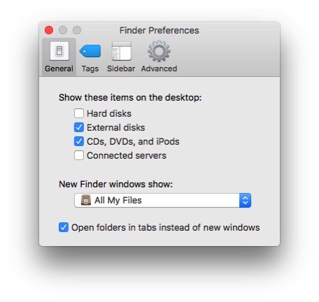 2 The Finder s General Preferences