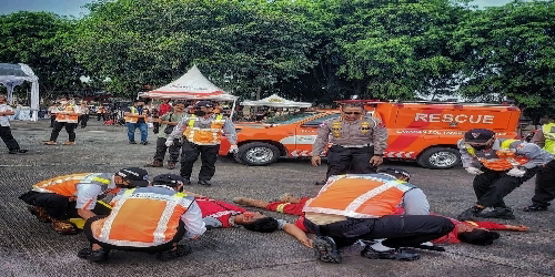 Dirlantas Polda Banten Menghadiri Kegiatan Simulasi Tanggap Darurat dan Roadsafety Campaign di Jalan Tol Tangerang-Merak