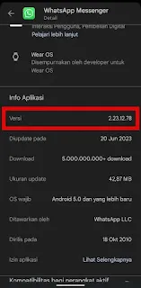 Cara Melihat Versi WhatsApp Terbaru Lewat Play Store