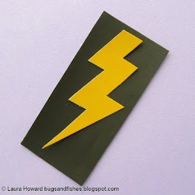 vegan leather lightning bolt brooch tutorial: cut out the lightning bolt