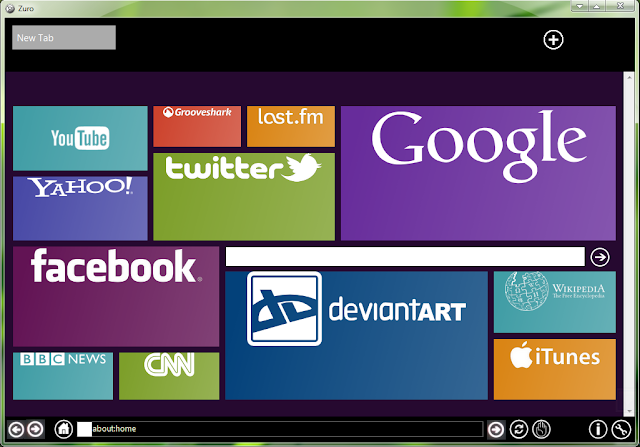 Zuro Zuro: Windows 8 Immersive UI dan Metro UI Web Browser