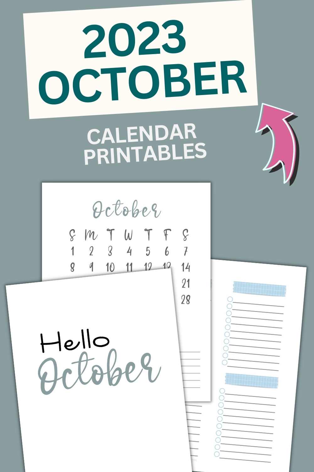 2023 Free October Calendar planner printables