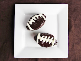 football shaped chocolate stout brownies