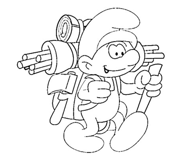 #15 Handy Smurf Coloring Page