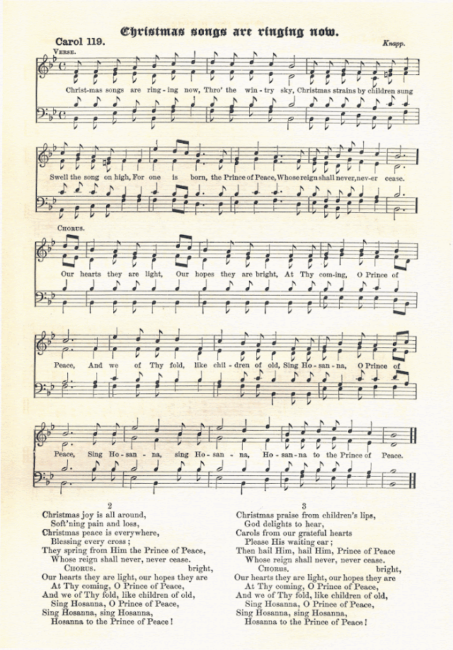 Sheet Music - Christmas songs are ringing now
