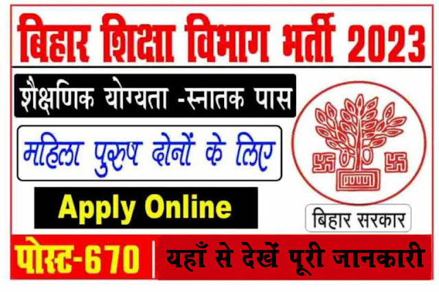 Bihar Shiksha Vibhag Clerk Vacancy 2023 बिहार शिक्षा विभाग लिपिक बहाली 2023