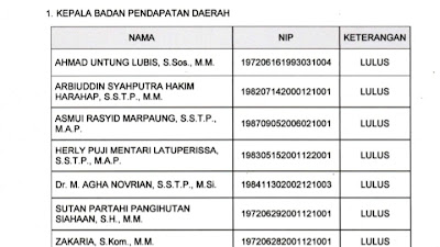 Ini Nama 38 Peserta Lolos Seleksi Administrasi Lelang JPTP Pemko Medan: 16 Orang Gagal