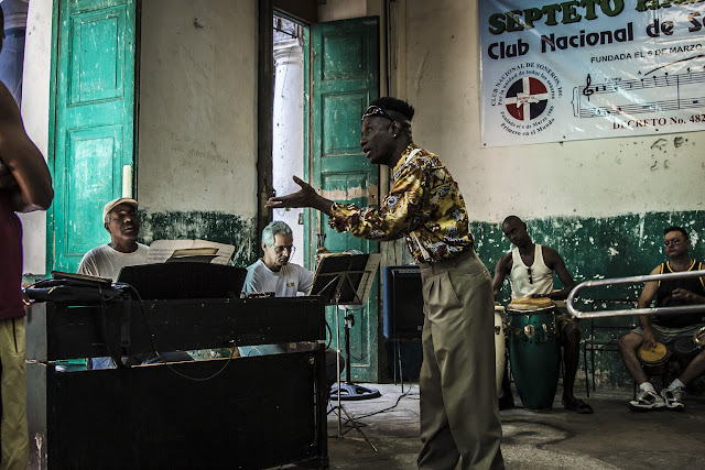 Cuban musicians rehearsing in Havana, Cuba