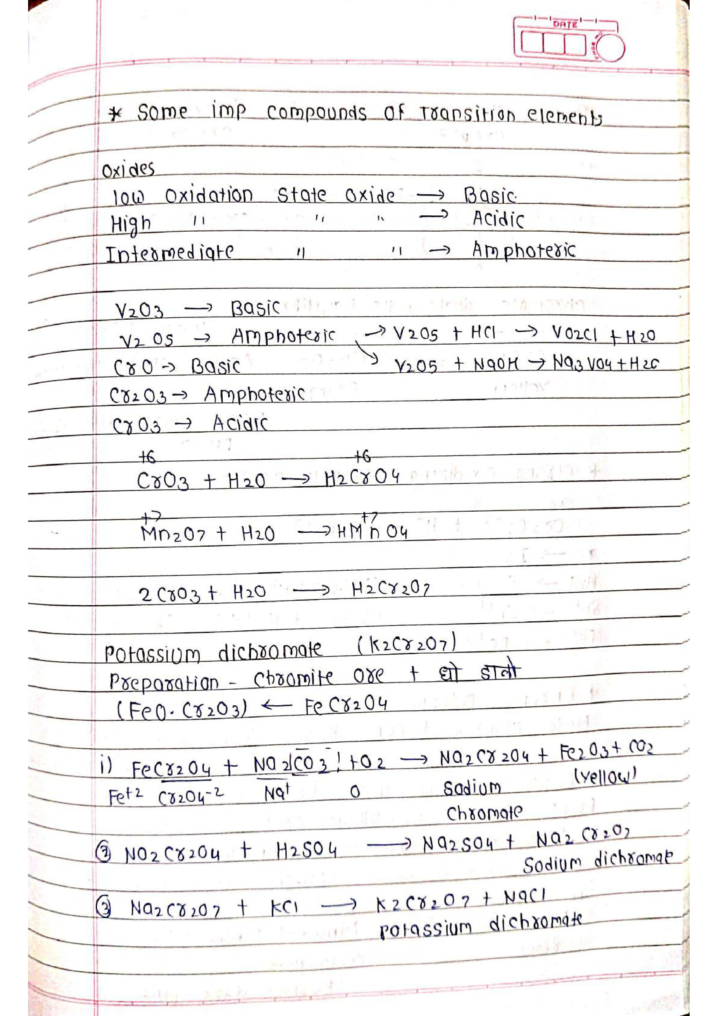 Handwritten D and F Block - Short Notes 📚