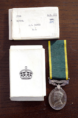 Alec Davis Efficiency medal 1945