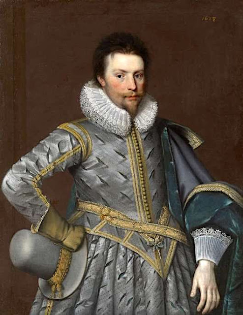 Paul van Somer (1577-1621)  Sir Rowland Cotton (1581–1634) of Alkington Hall, Whitechurch, and Bellaport Hall, Derbyshire 1618