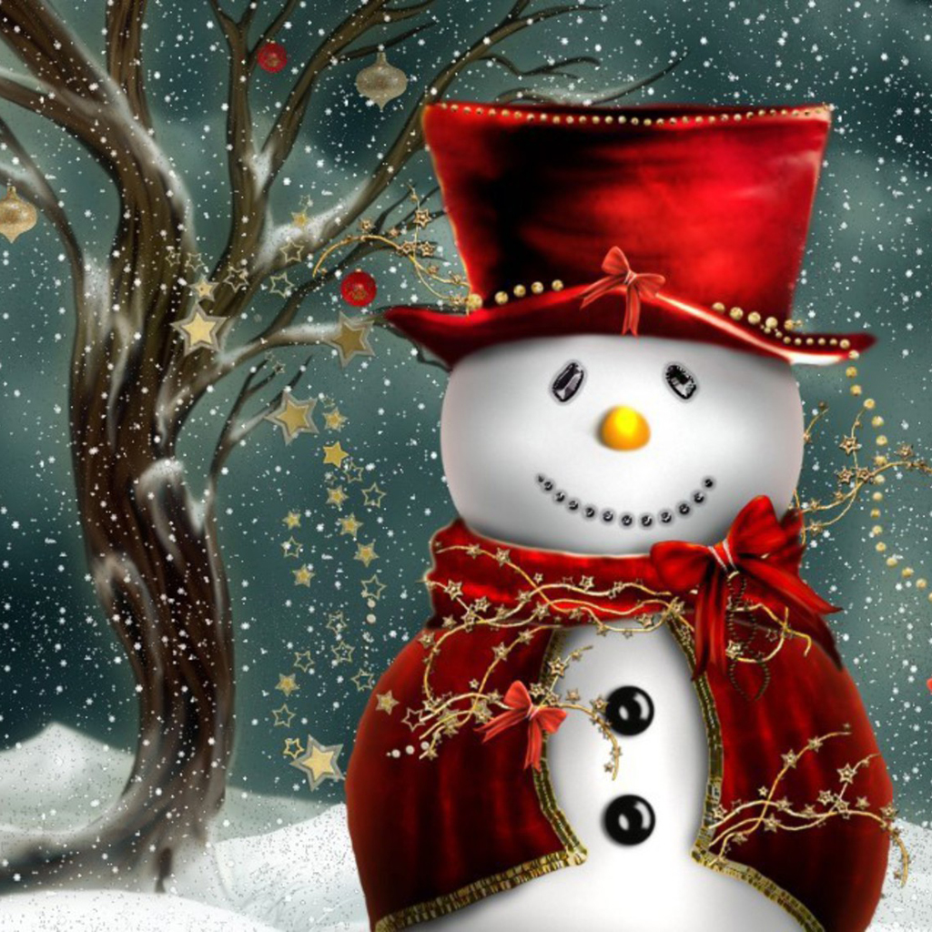 iPad Wallpapers: Free Download Christmas Snowman iPad mini Wallpapers ...