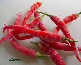 Frozen chillies