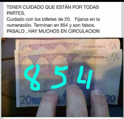 Billetes falsos 854